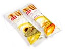 Empacado de snack de palitos de pan tostado con cereales en flow pack (hffs)