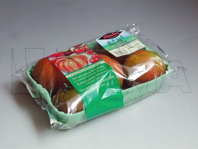 Empacado de tomate en charola flow pack