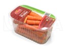 Empacado de zanahorias en charola termosellada