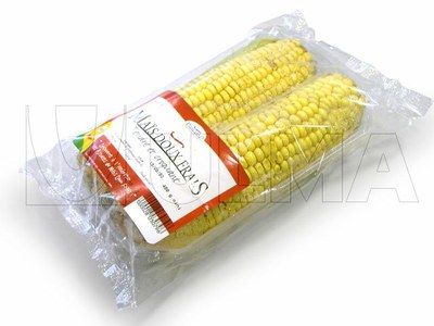 Empacado de mazorca de maíz en flow pack