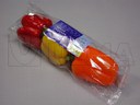 Empacado de agrupación de pimiento tricolor en flow pack