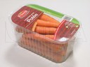 Empacado de zanahorias en charola rígida termosellada